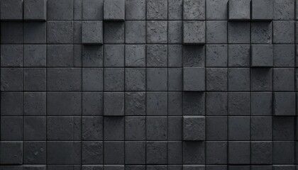 Black tire track pattern creates a seamless, geometric design on a grey surface
