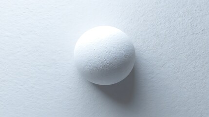 Smooth, white sphere on a light background.