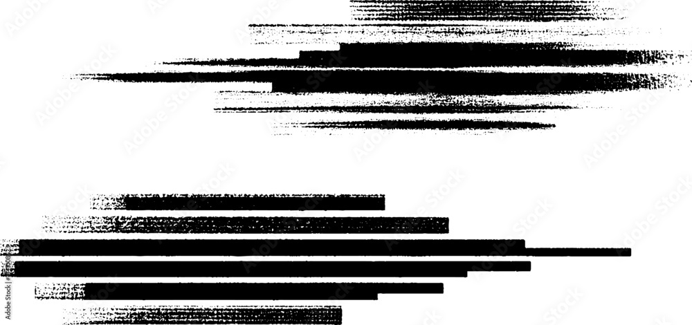 Poster abstract glitch effect engraved illustration set with unique erroneous patterns