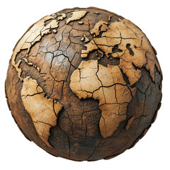 Cracked Earth Globe Featuring Americas, Europe, and Africa