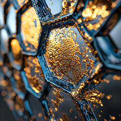 Intricate macro shot showcasing a complex structure. The image evokes a sense of opulence and mystery. Ideal for digital art and design inspiration.