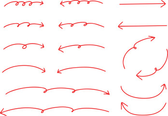 ベクターのペンの手書きの矢印セット 黒 矢印ハート装飾要素線画手描きスケッチ