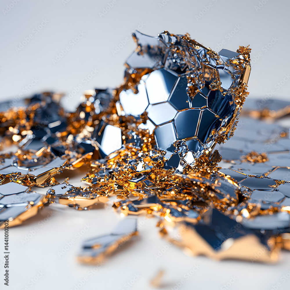 Poster abstract image of fractured reflective elements. use it for artistic visuals background textures or 