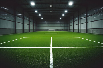 Obraz premium soccer field with green grass and lines