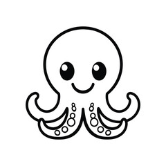 Obraz premium Creating Adorable Vector Octopus Icon: Designing Cute and Simple Sea Creature Graphics. 