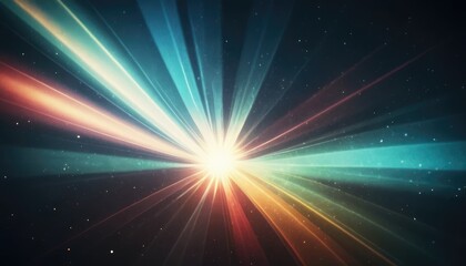 Fototapeta premium Abstract background of orange blue white light out of focus. Blurred light overlay. Lens glare filter. Sun glare leak.