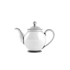 Elegant White Teapot with Silver Accents - Perfect for Afternoon Tea