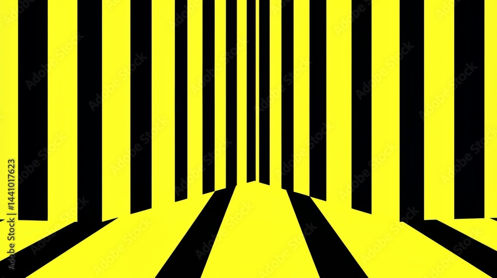 Aufkleber Yellow and black striped background with no objects. The stripes are very thin and the background is very bright