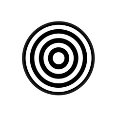 Abstract Black and White Concentric Circles Target Graphic Design Element