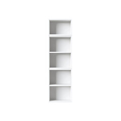 Modern White Five-Shelf Bookcase - Empty and Ready for Organization
