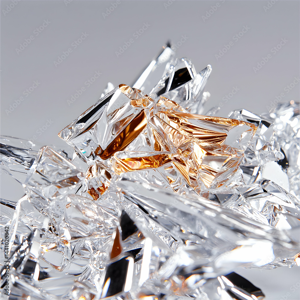 Poster abstract artistic composition of reflective crystal-like structures. ideal for decorative prints or 
