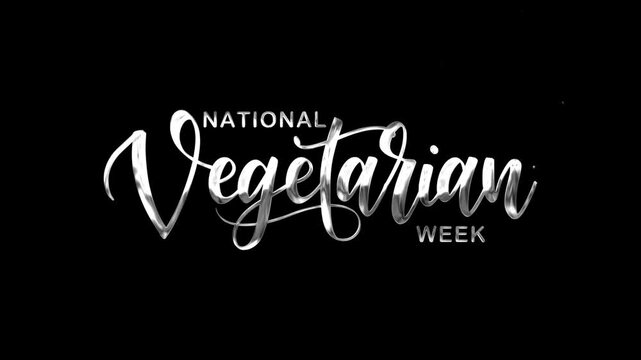 National vegetarian week in silver script suitable for social media posts celebrating vegetarianism, banners for food events, and promotional materials. - Powered by Adobe
