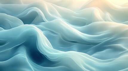 Serene Aqua Fabric Waves Abstract Background Texture Design
