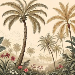 tropical palm trees