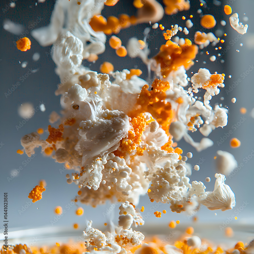 Poster abstract explosion of white and orange. great for scientific concepts and visual art. use it for web