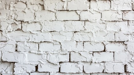 Fototapeta premium Heavily Peeling White Painted Brick Wall