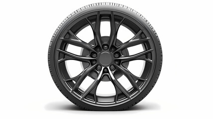 Obraz premium Soul service trinidad active long aircraft gray car wheel rim isolated on a white background. Soul Alloy. Illustration