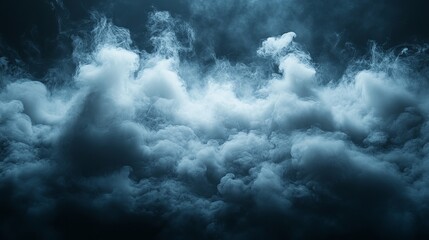 Fototapeta premium Dramatic Blue Smoke Clouds Texture Background for Design Projects