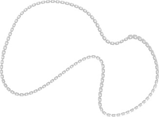Fototapeta premium Vector illustration of a fluid aesthetic shape with a curved metal chain outlining its design.