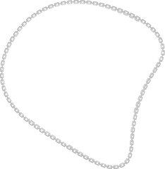 Naklejka premium Vector illustration of a fluid blob shape, highlighted by a curved metal chain following its wavy contour.