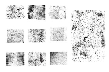 Set of grunge rough noisy texture background. Editable distressed dirty urban aged. Paint texture with spray effect and drop ink splashes. Texture in style of stone, concrete or paint stucco