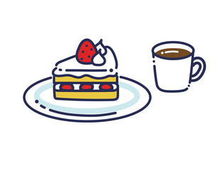 ショートケーキのイラスト
