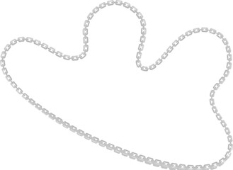 Vector illustration of a fluid freeform figure, outlined by a metal chain in a wavy path.