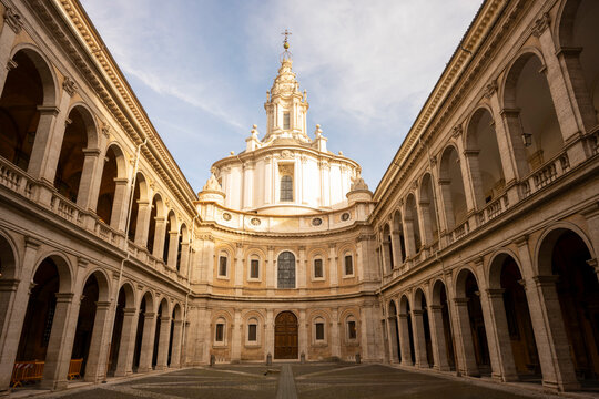 Sant'Ivo alla Sapienza is a Catholic church in Rome. Built in 1642&ndash;1660 by the architect Francesco Borromini, the church is widely regarded a masterpiece of Roman Baroque architecture. 