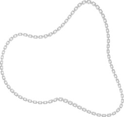 Naklejka premium Vector illustration of an irregular freeform design, bordered by a metal chain running along its organic structure.
