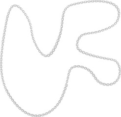 Vector illustration of a minimal fluid design, highlighted by a curved metal chain forming a wavy outline.
