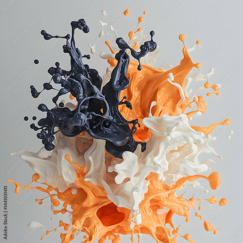 Poster abstract colorful paint splash composition. use it for backgrounds artistic designs or vibrant graph