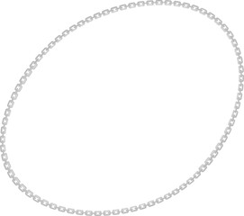 Vector illustration of a rounded amoeba shape, bordered by a metal chain forming a freeform outline.