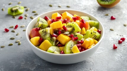 Vibrant fruit salad bursts with color and freshness