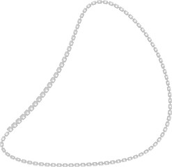 Naklejka premium Soft, curved blob shape with a continuous metal chain path following its contour.