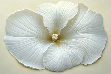 Ornate, sculpted flower design in light cream.