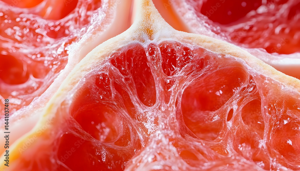 Poster grapefruit pulp close up macro zoom