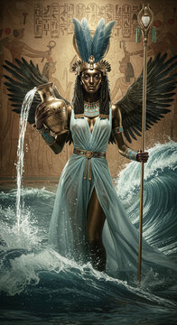 Anuket - Goddess of the Nile and waterfalls, protector of floods and fertility, symbol of abundance and life