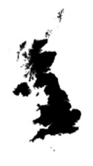 halftone map of the united kingdom, transparent background