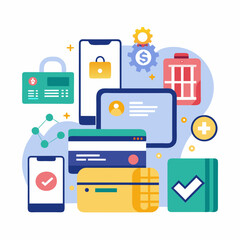 Secure Digital Payment Vector Illustration For Mobile Banking And Finance