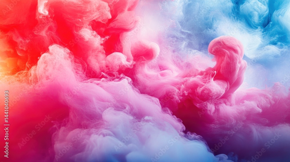 Poster vibrant hues of color mixing in a dynamic abstract display.