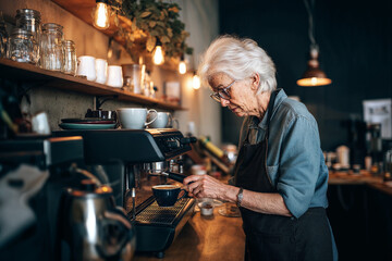 Senior Barista Crafting Perfect Espresso