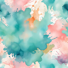 Vibrant Watercolor Splashes Create a Whimsical Abstract Design