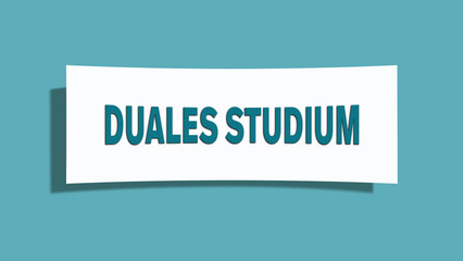 Duales Studium (dual study) - A card isolated on light green background.