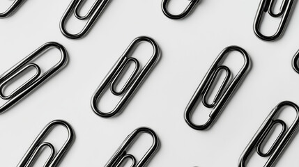 Collection of paper clips with black binders shown against a white backdrop. EPS10 format