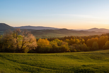sunrise in the mountains