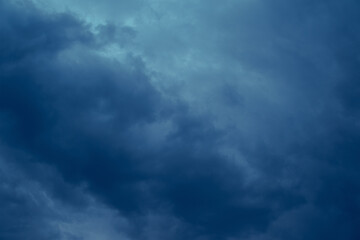 Dark cloudy sky before a thunderstorm. Bad weather.