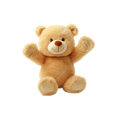 Adorable Plush Teddy Bear with Welcoming Arms, Isolated on Transparent Background
