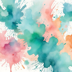 Vibrant Watercolor Splashes Create a Whimsical Abstract Design