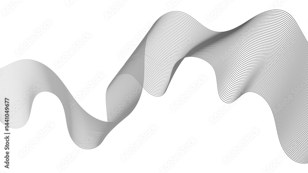 Poster abstract backdrop with grey wave gradient lines