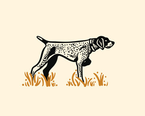 Adobe Illustrator Artwork of a German Shorthair Pointer